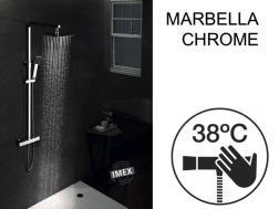 Kolumna prysznicowa, termostatyczna, z prostymi i kwadratowymi wykoÅczeniami - MARBELLA CHROME